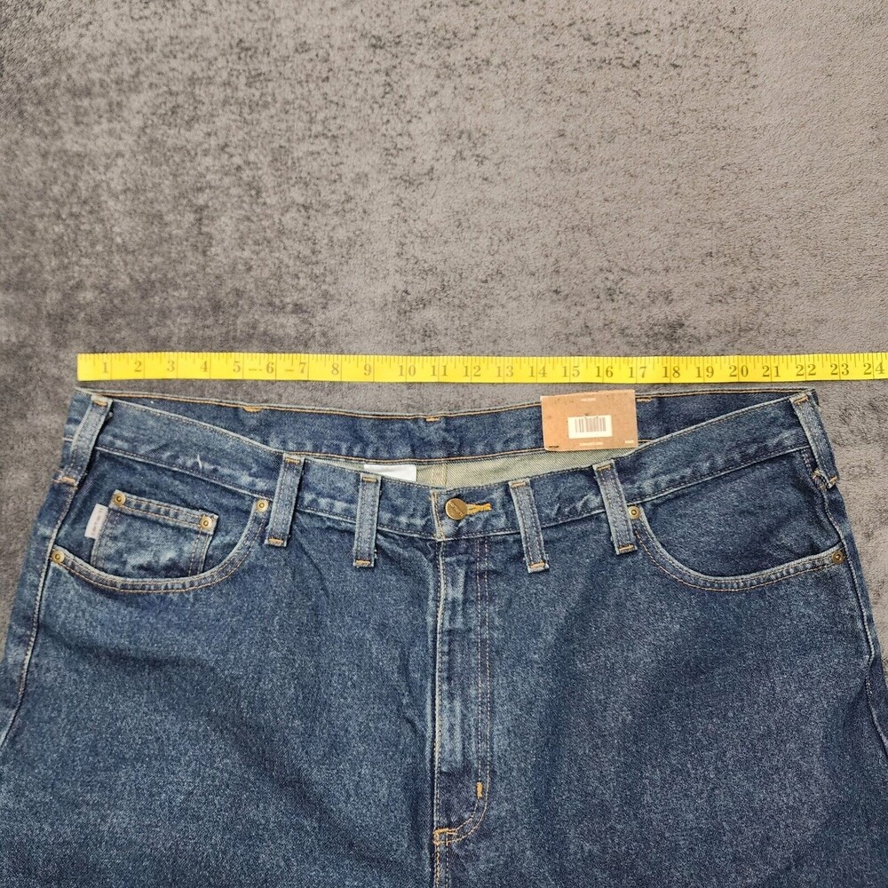 NWT Carhartt Relaxed Fit B460 DVB Men’s Blue Denim Jeans size 44 x 32 - Picture 8 of 11